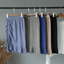 Осенне-зимнее тонкое нестандартное платье с юбкой-годе, Плетеный шарф с поясом на шнурке, Облегающие юбки, новая зимняя юбка