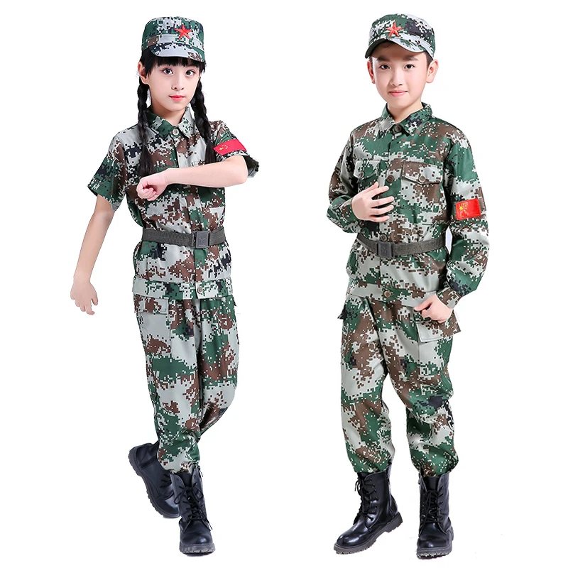 Детская куртка в стиле милитари для мальчиков, костюмы для костюмированной вечеринки, военная Маскировочная куртка для девочек, мужской Охотничий Тактический Костюм