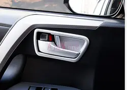 2014-2015 2016-2017 внутренняя отделка дверь стороны крышки чаша гарнир Chrome Автомобиль Стайлинг для Toyota RAV4 аксессуары