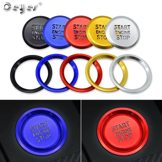 Ceyes Car Styling Interior Accessories Auto Engine Start Stop Button Translucent Ring Case For Audi A1 A4 A4L A5 2019 2020 Cover 1