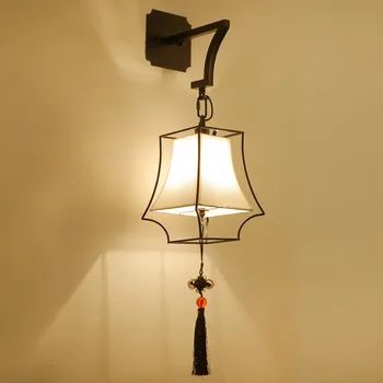 

New Chinese Style fabric wall lamp elegant tassel pendant wall lights bedroom lamps sconce stairway aisle proch light wandlamp