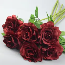 Новинка 5 шт. дешевая шелковая искусственная роза букет цветов Diy Ремесленная комната аксессуары для стола для дома Свадебные Декоративные