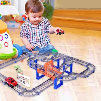 

Children Toys Electric Rail Car Kids Train Track Model Slot Toy Baby Racing Double Orbit Cars Birthday Gift