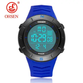 

2019 OHSEN Men Outdoor Sport Watch Stopwatch LED Fitness Watch Waterproof Digital Watch Men Wristwatch Relogio Masculino Digital