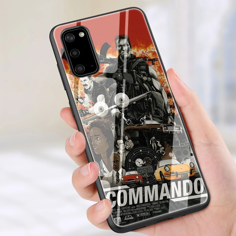 

Commando 1985 film Arnold Schwarzenegger Tempered Glass Phone Case for Samsung Note 10 Lite S20 Plus Ultra A51 A71 A81