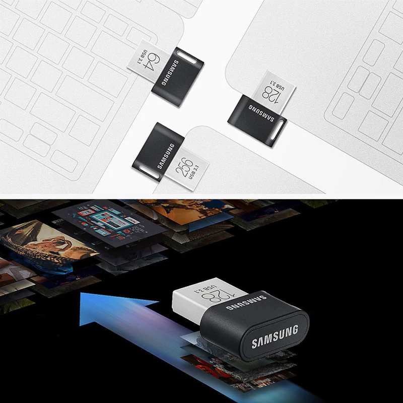 Samsung-original Usb Flash Drive Mini Pen Drive de Alta Velocidade 32 64 200 200 400 mb s Ajuste Mais Mais - Imagem 3
