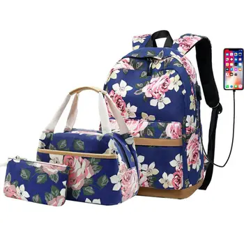 

Lightweight Canvas Backpack High Capacity Laptop Backpack Children School Bags for Girls and Boys Backpack Travel Daypacks 3pcs
