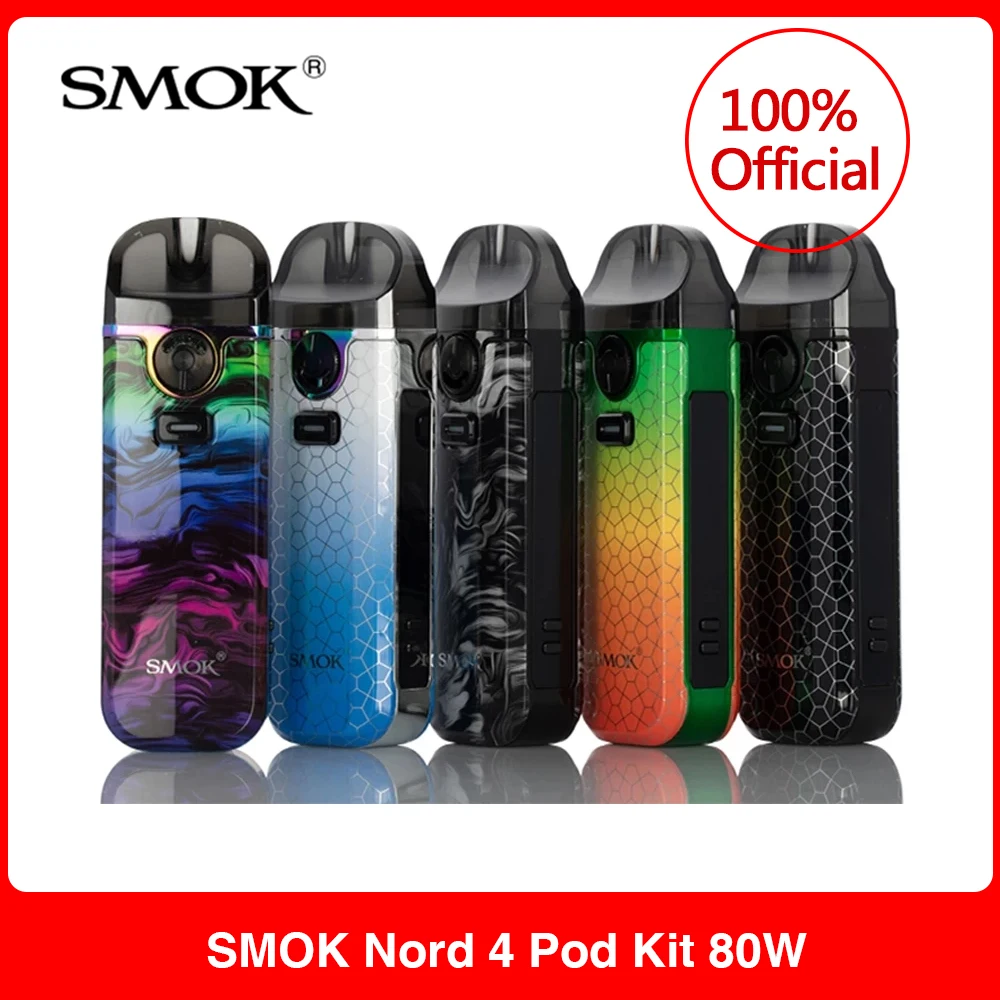 SMOK-Kit de vapeo Original Nord 4 Pod, 80W, 2000mAh, 4,5 ml, Cartucho de cápsula, RPM 2, bobina de malla, vaporizador de cigarrillo electrónico VS RPM80 Novo Nord