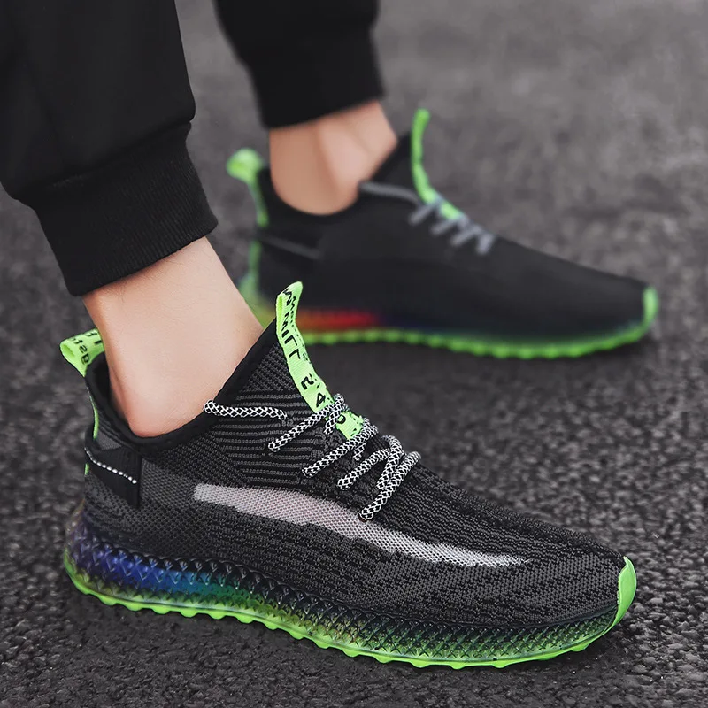 

Gradient Breathable Light Soft Mesh Dad Platform Chunky Sneakers Men Casual Running Flat Female Lace Up Sport Walking Shoes