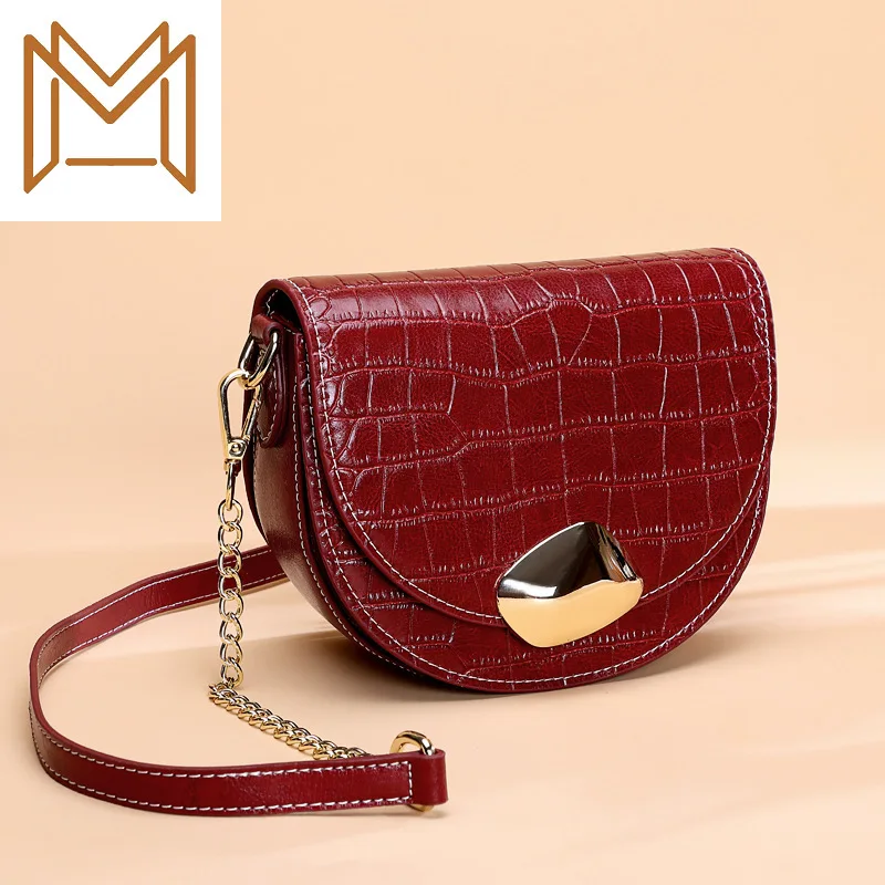 

Bag Woman 2019 Chain Package All-match Multicolor Single Shoulder Package Woman Genuine Leather Tide Shop