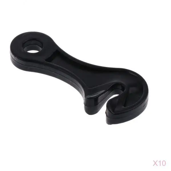 

10 × Tent Rope Fastener Guy Line Tensioner Camping Accessories Rope Adjuster Black