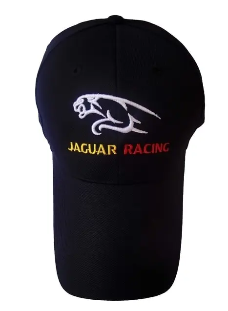 

Jaguar racing logo black style Auto Logo Adjustable Embroidered snapback hood Hat Mens Women Unisex