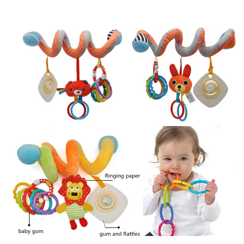 Детский Музыкальный мобиль для кроватки, плюшевые игрушки, дуга на кроватке, погремушка для малышей, игрушка для новорожденных мальчиков и девочек, для детской коляски 0-12 месяцев