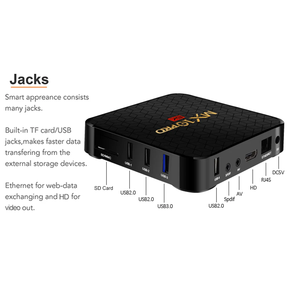 MX10 PRO Smart TV Box Android 9 0 BOX Allwinner H6 UHD 4K медиаплеер 6K декодирование изображений 4 ГБ/64 Гб 2