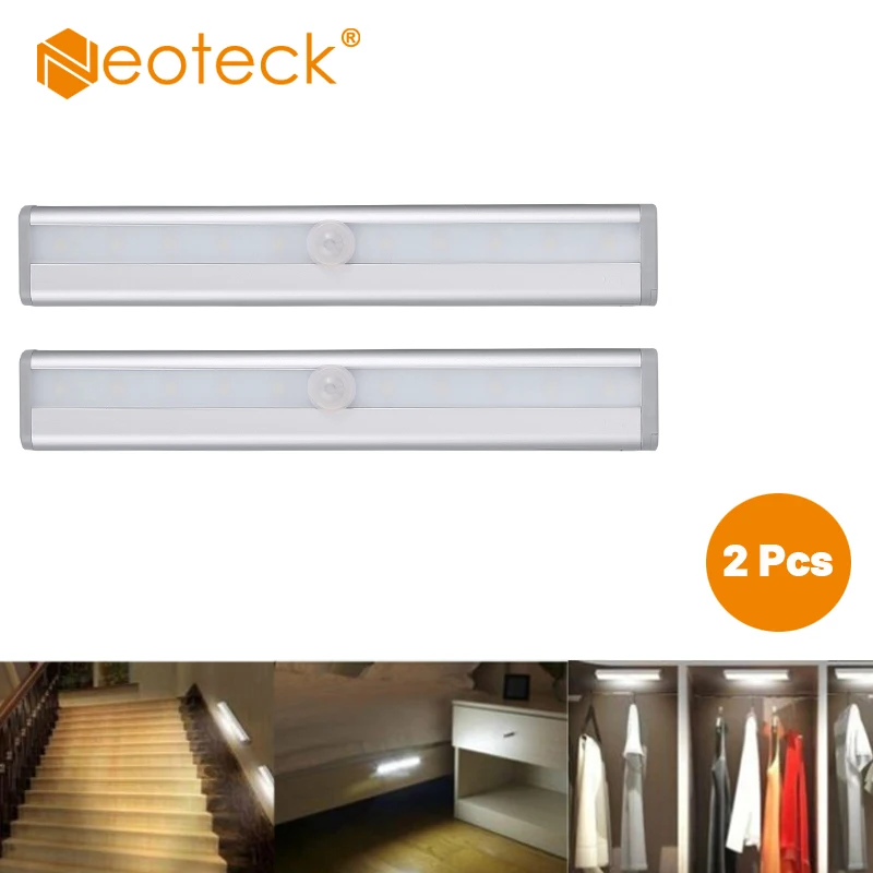 Neoteck 2 шт. 10 светодиодный энергосберегающий светильник с датчиком движения PIR для