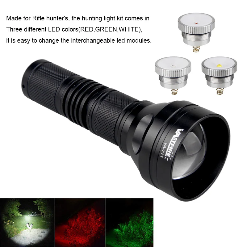 Recarregável à Prova Caça Lanterna Profissional Tático Led Usb Drechargeable Água Tocha Vermelho - Verde Branco Scout Luz Va-711 5 High Quality Esporte e Lazer