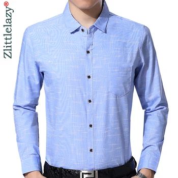 

2019 brand casual luxury autumn long sleeve slim fit men shirt streetwear social dress pocket shirts mens fashions jersey 02105