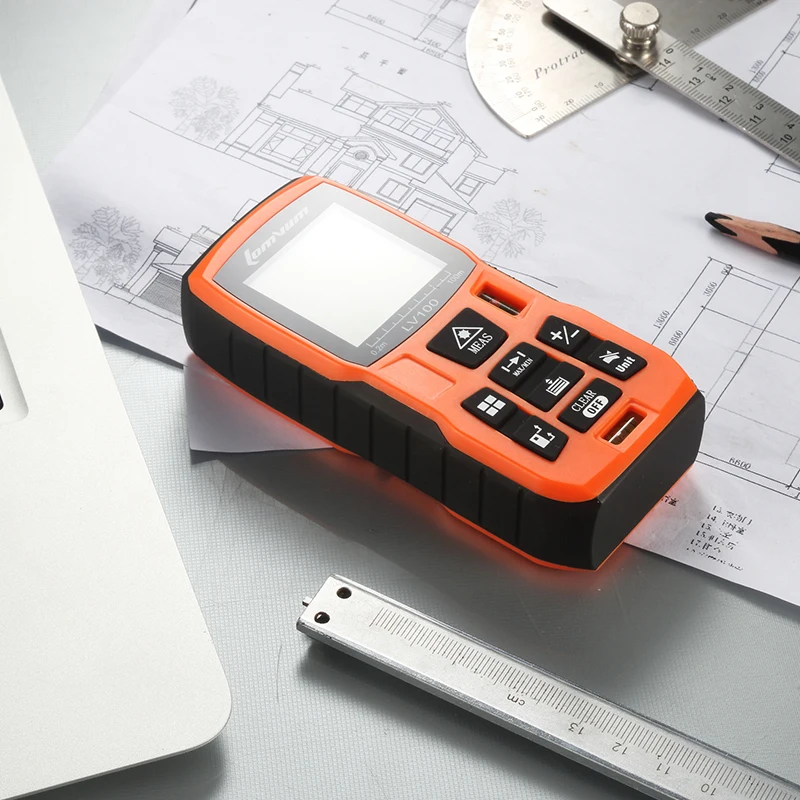 LOMVUM 40M 60m 80m 100m Laser Rangefinder Digital Laser Distance Meter battery-powered laser range finder tape distance measurer LOMVUM 40M 60m 80m 100m Laser Rangefinder Digital Laser Distance Meter battery-powered laser range finder tape distance measurer