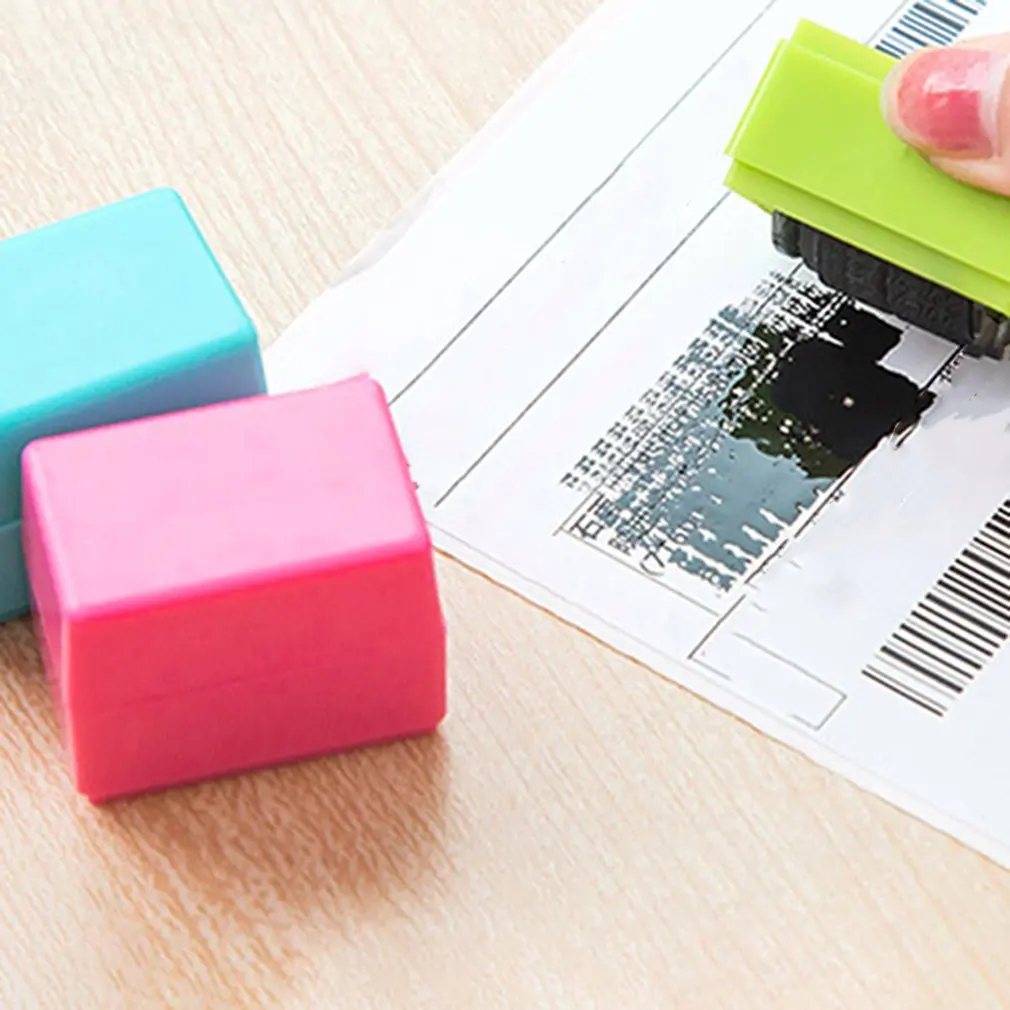 

Roller Type Safe Hidden Id Garbled From Ink Rubber Stamp To Protect Identity Theft Bar Confidential Seal