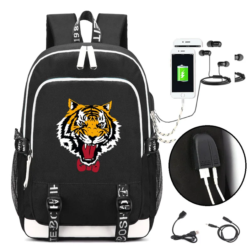 

Yuri on the Unisex Leopard Backpack with USB Charging Port and Lock &Headphone interface for College Student Work Men & Women