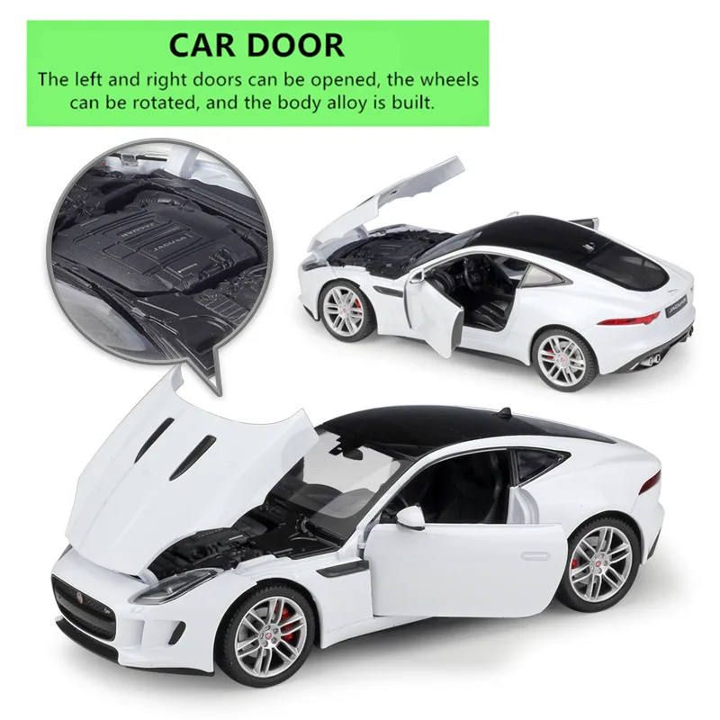 buy  WELLY 1:24 JAGUAR F-Type Coupe sports car simulation alloy car model crafts decoration collection t