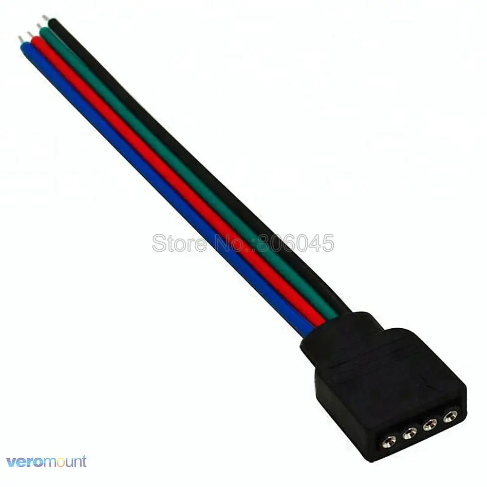 

5-100pcs/lot 4Pin 4-Pin Female & Male Plug RGB Connector 10cm Cable Wire Connector for SMD 3528 5050 RGB LED Strip Lights