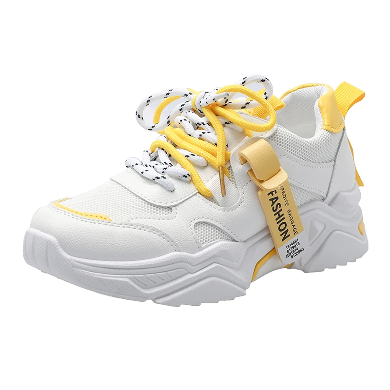 Размера плюс не сужающийся книзу массивный Женские кроссовки Женская