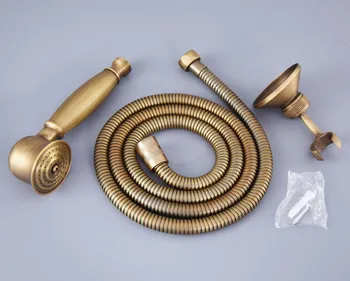 

Antique Brass Bathroom Telephone Shape Hand Spray Handheld Shower head 1.5m Hand Held Shower Head Hose +Wall Bracket Lhh120