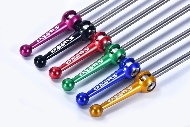 SWTXO 1 par de cubo rueda bicicleta свободный Быстрый QR pincho eje trasero delantero 49g красный черный