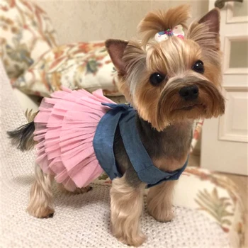 

Yorkies Yorkshire Terrier Clothes Princess Dog Dress Cute Pet Dog Clothes Strap Skirt For uppy Chihuahua Small Dog Wedding Dress