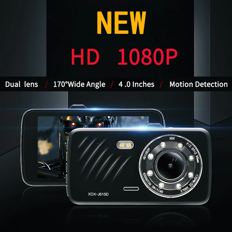 Автомобильный семейный Full HD 4,0 дюймов Автомобильный видеорегистратор Автомобильная камера видеорегистратор с двумя объективами 1080P видеорегистратор ночного видения Carcam рекордер Видео Регистратор