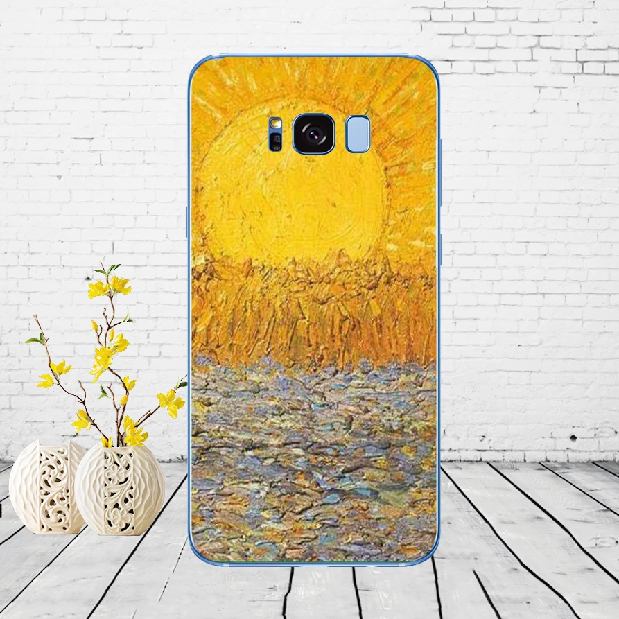 Мягкий силиконовый чехол Vincent van Gogh sunflower cherry blossom starry для Samsung Galaxy S6 S7 edge S8 S9 S10 plus A70