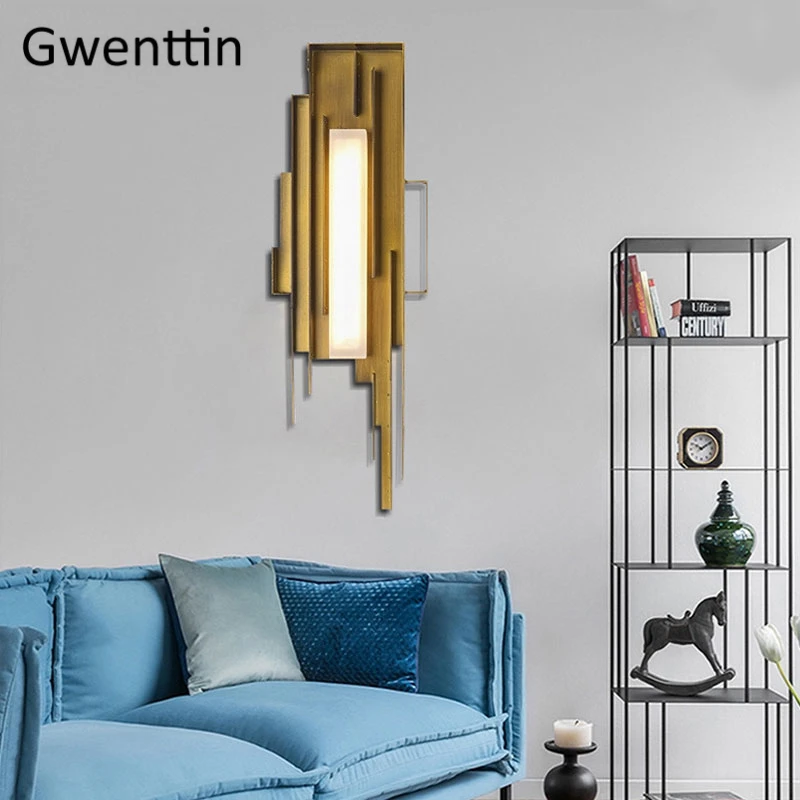 

Luxury Gold Wall Lamps Nordic Led Sconce Wall Light Fixtures for Living Room Bedroom Bed Bathroom Lamp Art Loft Industrial Decor