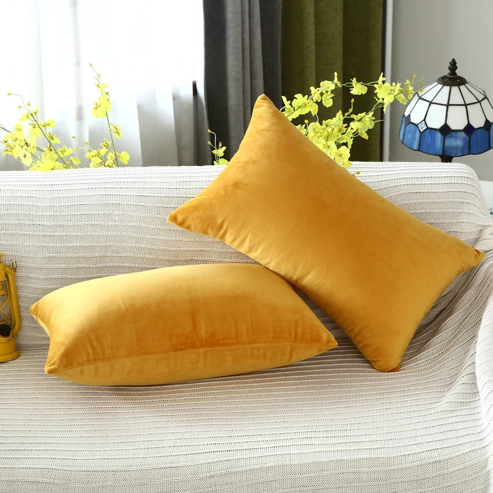 Hc9b0a856380047049751d97c37ad309dh Solid Velvet Sofa Cushion Cover 40x40/45x45/40x60/50x50/55x55/60x60cm Super Soft Throw Pillow Case Decorative Home Office Car