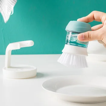 

Household Washing Pot Brush Cleaning Descaling Oil Stain Automatic Liquid Adding Sponge Automatic Liquid Adding Brush Pot