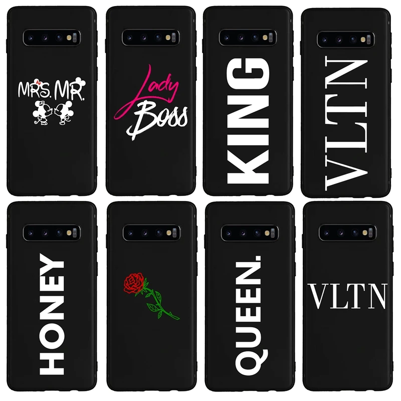 

Brand Italy VLTN Art Abstract Soft Silicon Case for Samsung Note 10Plus 8 9 S8 S9 Plus S10 Plus S7 edge Case Cover Funda Coque