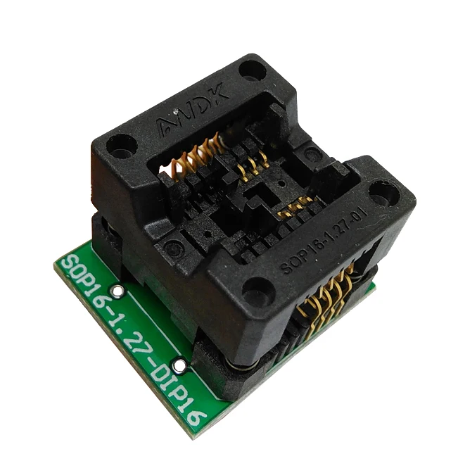 

ANDK SOP8 to dip8 adapter 150mil Pitch 1.27mm SOP8 IC Body Width 3.9 mm Test Socket OTS-16-1.27-03 SOIC8 SO8 Programmer Adapter