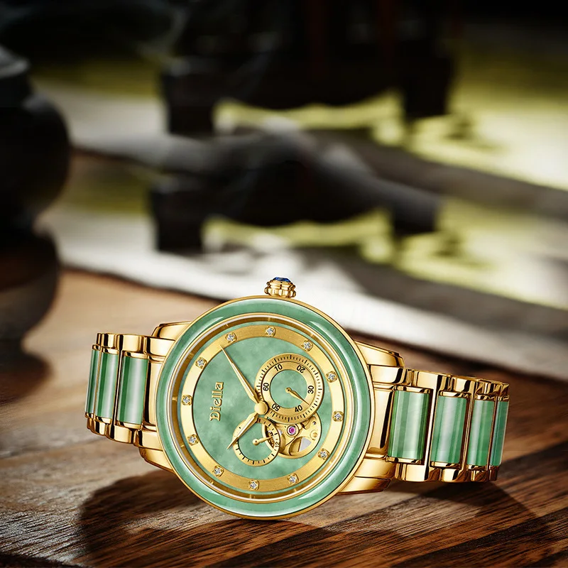 

Aidiya watch men's mechanical watch men's full automatic hollow jade gold watch waterproof luminous steel band Watch