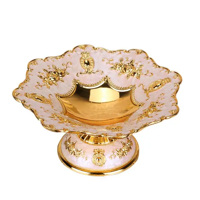 Északi Stílusú Snack Tányér Cink Ötvözet Gyümölcs Tál Európai Mosható Esküvői Ajándék Tálca - Image 2