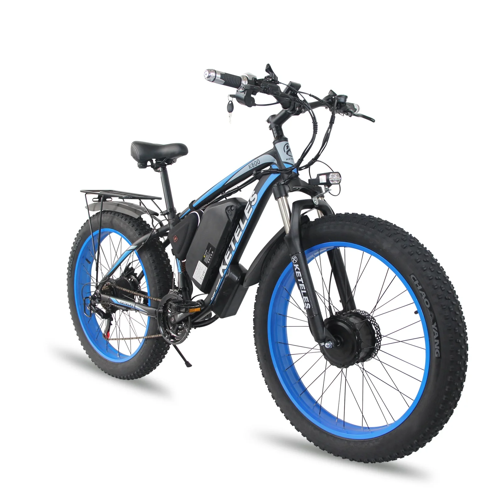 2000w Ebike Eu Stock 26" Fat Tire Two Motor 2wd 2x1000w Dual Motor 23ah Lithium Battery