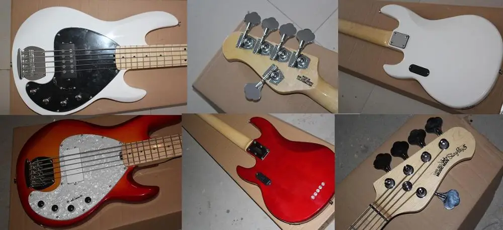 Ernie Ball Music man Ray 5 струн черный электрический бас HH активные пикапы и батарейный