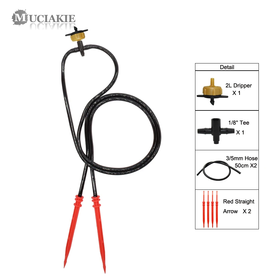 MUCIAKIE 1 комплект 2L 4L 8L 4 способ стрела микро капельного орошения система 2 пути передатчик садовые растения Автоматическая экономия наборы для полива - Цвет: J