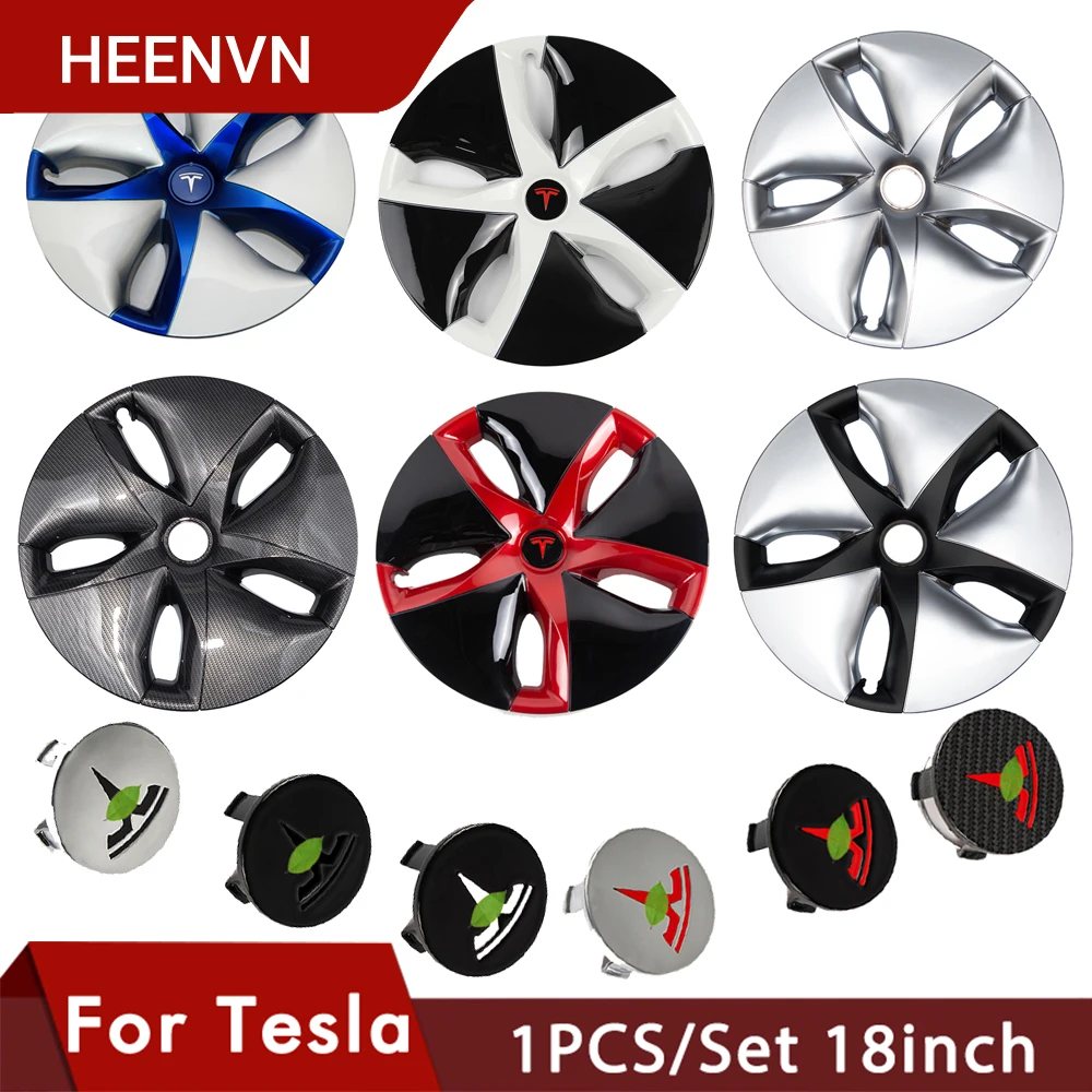 US $83.10 Heenvn Model3 Car Hub Cover For Tesla Model 3 Wheel Cap 18Inch Automobile Hubcap Wheel Cover Model3 Accessories For Tesla Three