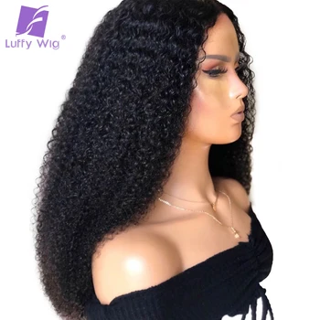 

180% Density 13x6 Lace Front Human Hair Kinky Curly Wig With Baby Hair Pre Plucked Brazilian Remy Hair Wigs LUFFY