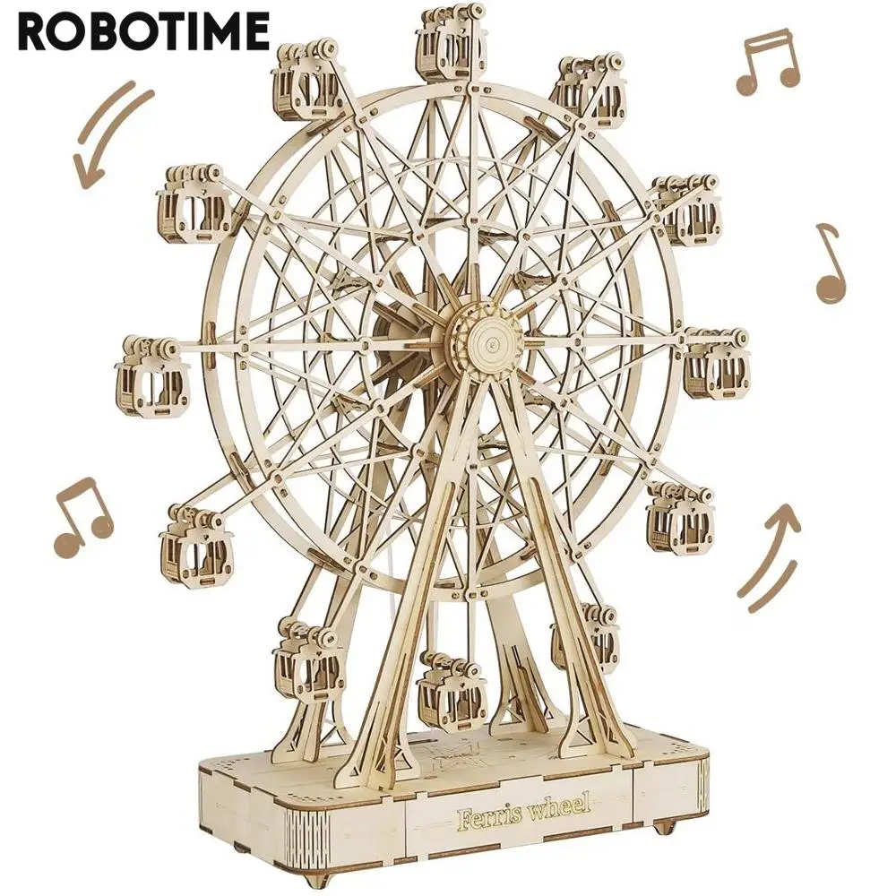Robotime 232pcs Rotatable DIY 3D Ferris Wheel Wooden Model Building Block Kits Assembly Toy Gift for Children Adult TGN01|Model Building Kits| - AliExpress