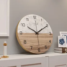 Metal Iron Clock Marble Iron Clock Nordic Living Room Fashion Creative Wall Clock Decoration Bedroom Retro Clock Wine Decoration