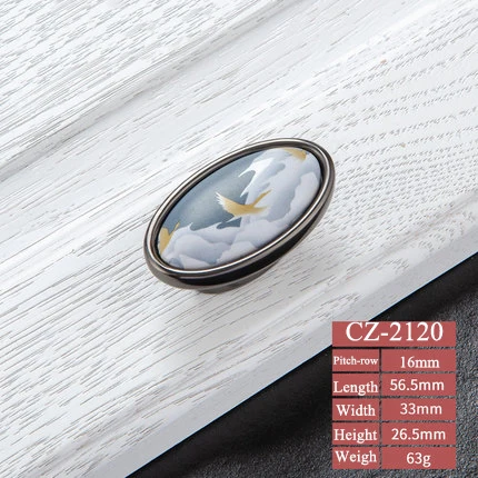 CZ-2120-16 Небесно-голубые/керамические дверные ручки европейские ручки для антикварной мебели ручки для ящиков Ручки кухонного шкафа - Цвет: CZ-2120-16