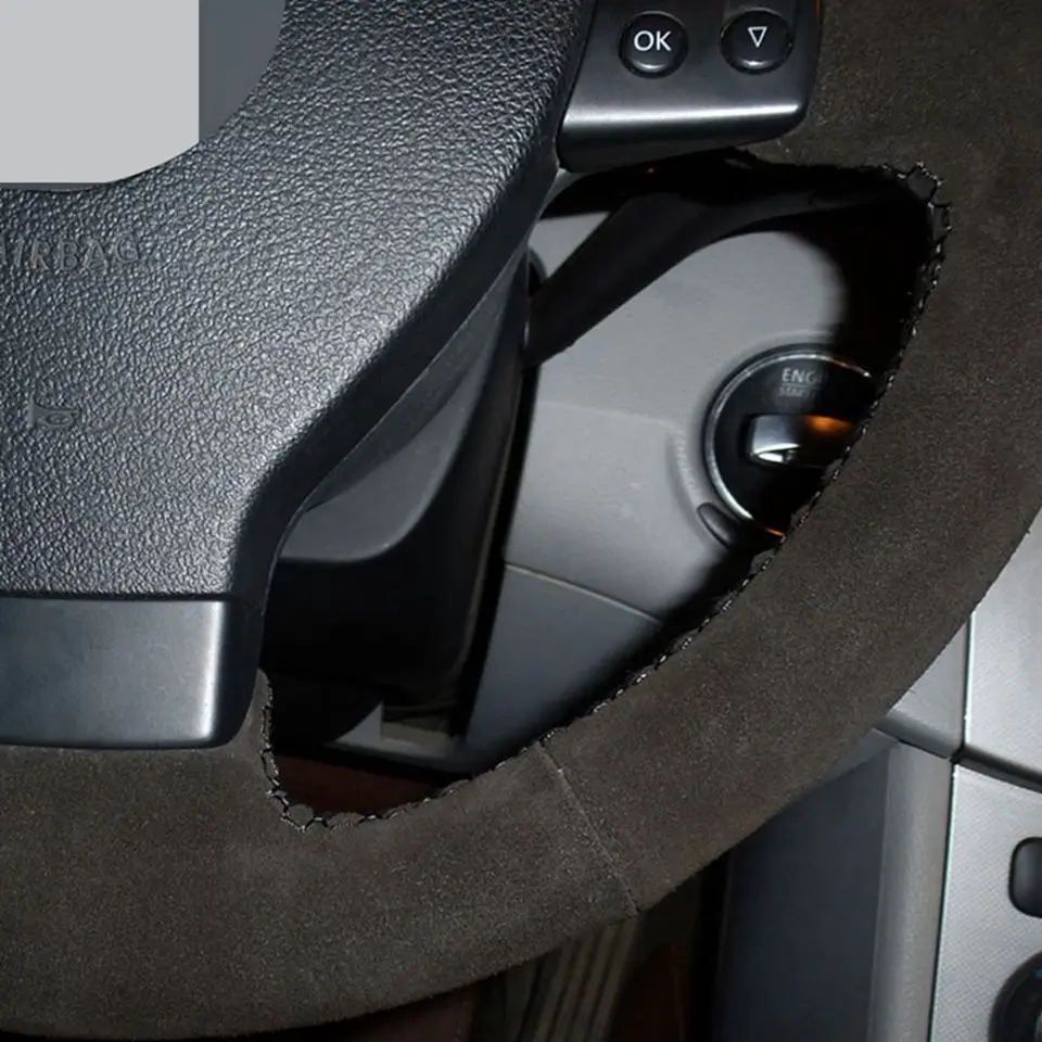 Черный замшевый ручной чехол на руль для Volkswagen Golf 5 Mk5 VW Passat B6 Jetta 5 Mk5 Tiguan 2007-2011