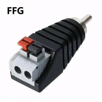 

Speaker Wire Cable to Audio Male Cable Professional Jack Press Plug RCA Connector Adapter Cable