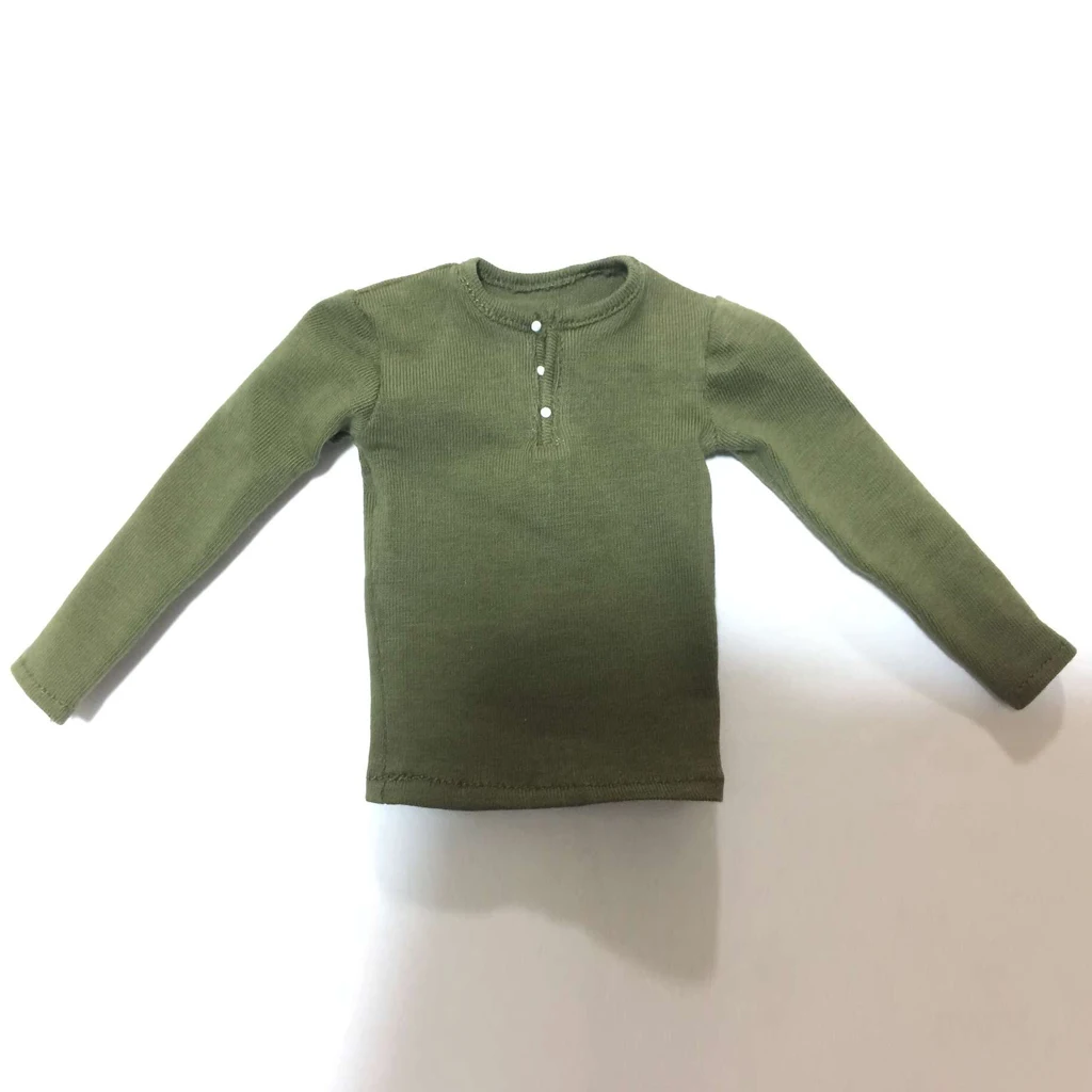 1:6 Scale Cloth Outfit Gray Long Sleeved T-shirt Casual Top for 12 Inch Male Action Figures Dolls Acc